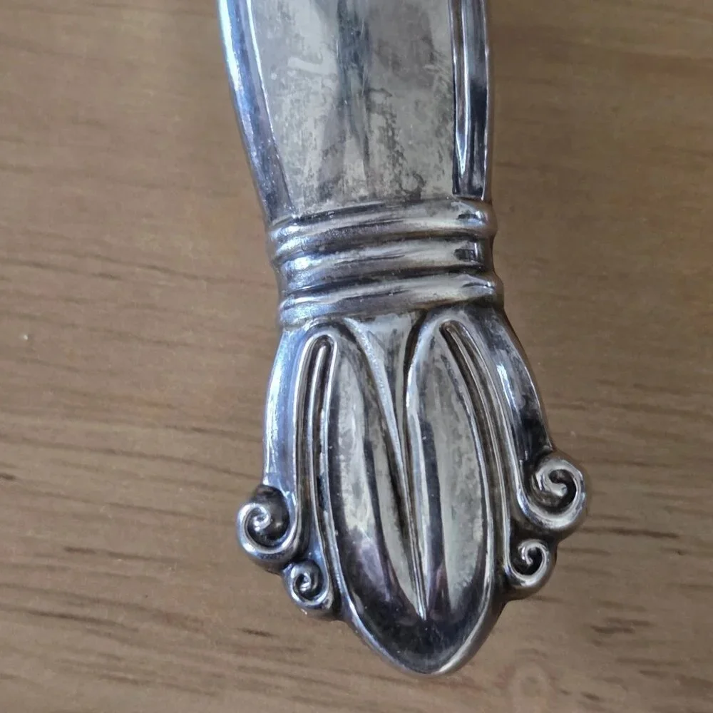 Antique Weidlich Jenny Lind Pattern Stainless 1938 Cake Knife & Server w/Box